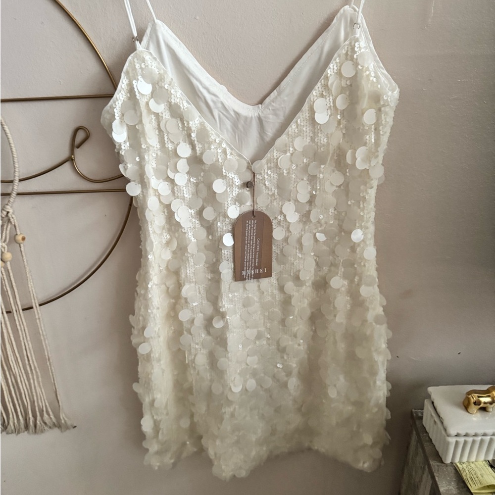 Meshki Ivory Sequin Detail Dress - Picture 6 of 9